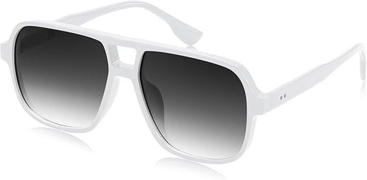 FEISEDY Retro Square Aviator Sunglasses Women Men 70s Vintage Trendy Plastic Frame Sun Glasses B4158