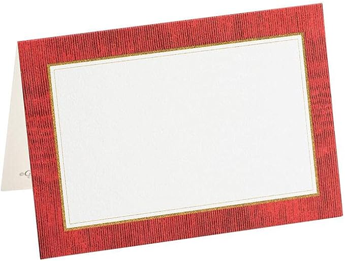 Caspari Moiré Place Cards in Red, 50 Included