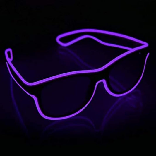 YouRfocus Wireless LED Light Up Glasses Glow in the Dark Neon Rave Glasses for Rave Party, EDM, Halloween, Christmas (Purple)