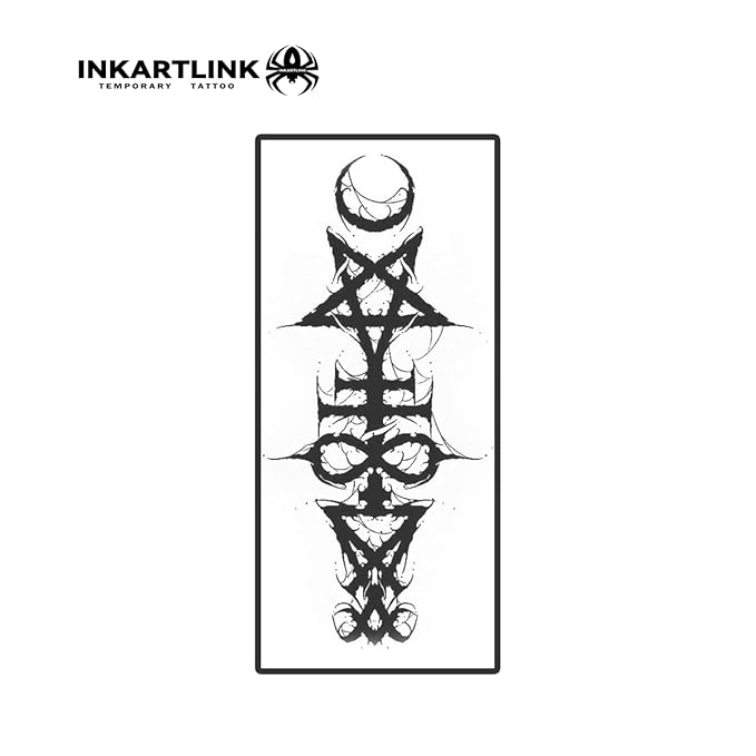 INKARTLINK Temporary Tattoos, Large Semi Permanent Tattoos, Adult Art Designs, Party Favors, Waterproof, Realistic, No Adhesive, No Reflective, Lasts 1-2 Weeks (Ancient Symbols 3)