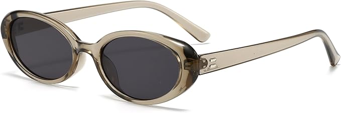 Retro Oval Sunglasses for Women Men Fashion Small Oval Sunglasses 90s Vintage Shades