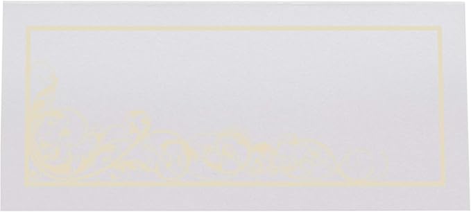Scribble Vintage Swirl Place Cards, Ivory (Choose Color), Set of 25, Pre-cut and Scored - Wedding, Party, Dinner, and Special Events - Made in the USA