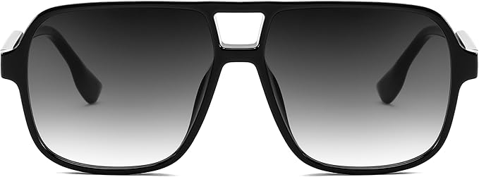 FEISEDY Retro Square Aviator Sunglasses Women Men 70s Vintage Trendy Plastic Frame Sun Glasses B4158