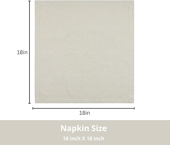 PurpleEssences Set of 12 Hemstitch Cloth Dinner Napkins 100% Cotton - Soft Durable Washable - Ideal for Wedding Christmas Holiday Winter - Perfect Everyday Use Table Linen 18x18 - Royal Linen