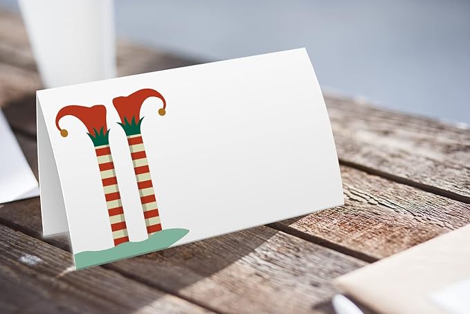 FZ-a102 Christmas Food Tent Labels - 25 Pack Table Place Cards - Perfect for Banquet, Buffet Food Label, Party