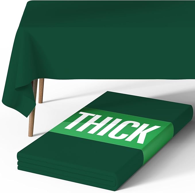 Pureegg Rectangle Table Cloth 60" x 84" – Durable Polyester Tablecloth Offers Reusable & Washable Protection, Ideal for Outdoor Party, Picnic, Wedding, Banquet and Birthday, Hunter Green