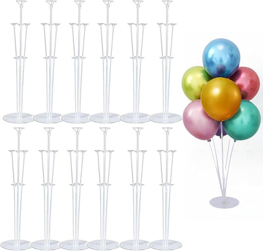 Balloon Stand Kit For Table - 12 Sets Balloon Sticks with Base For Birthday Graduation Party Decorations
