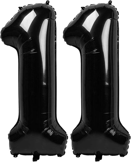 Black Number 11 Balloon 40 inch, Numbers 11 Birthday Balloons for Boy Girl, Black Foil 11 Balloon for 1st 11 Birthday Party, Anniversary Celebration Decorations