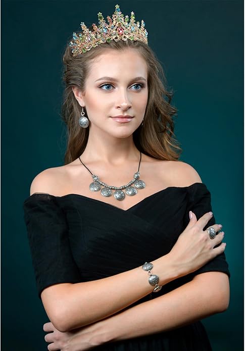 VELSCRUN Birthday Tiara Crowns for Women Girls Crystal Birthday Girl Headband Sash Elegant Princess Crown Happy Birth Party Decorations Women Sisters Birth Gift Hair Accessories