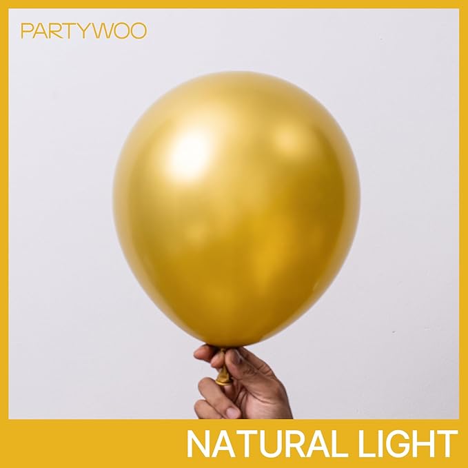 PartyWoo Metallic Gold Balloons, 85 pcs Gold Metallic Balloons Different Sizes Pack of 18 Inch 12 Inch 10 Inch 5 Inch Gold Balloons for Balloon Garland or Balloon Arch as Party Decorations, Gold-G101