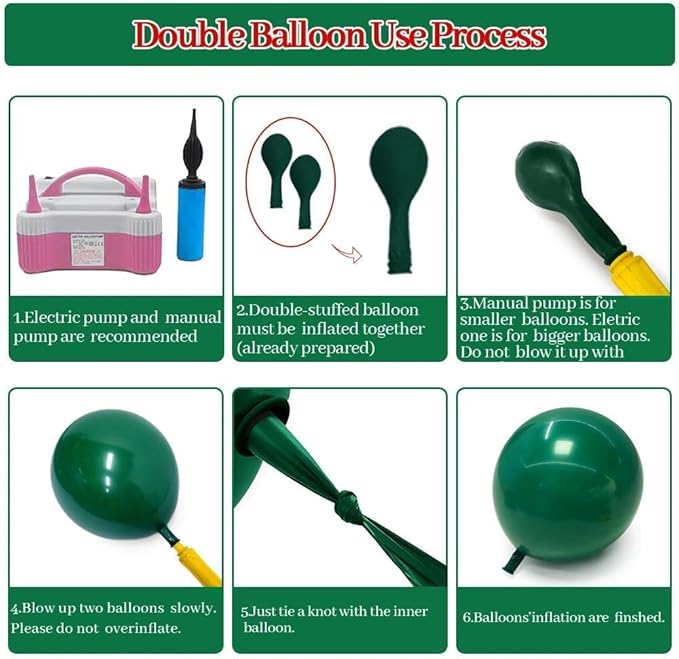 Green and Red Christmas Balloons Double Stuffed Pearl Dark Red Green Gold Balloon Garland Arch Kit Candy Cane Box Balloons for Happy Christmas Holiday New Year Birthday Party Decorations