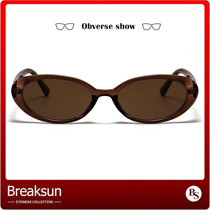 Retro Oval Sunglasses for Women Men Fashion Small Oval Sunglasses 90s Vintage Shades
