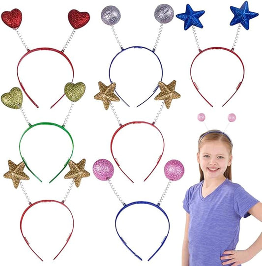 ArtCreativity Sparkly Head Boppers for Kids, Set of 12, Cute Headbands for Girls and Boys with Assorted Designs, Unique Birthday Hats for Kids, Halloween Costume Accessories, Princess Party Favors