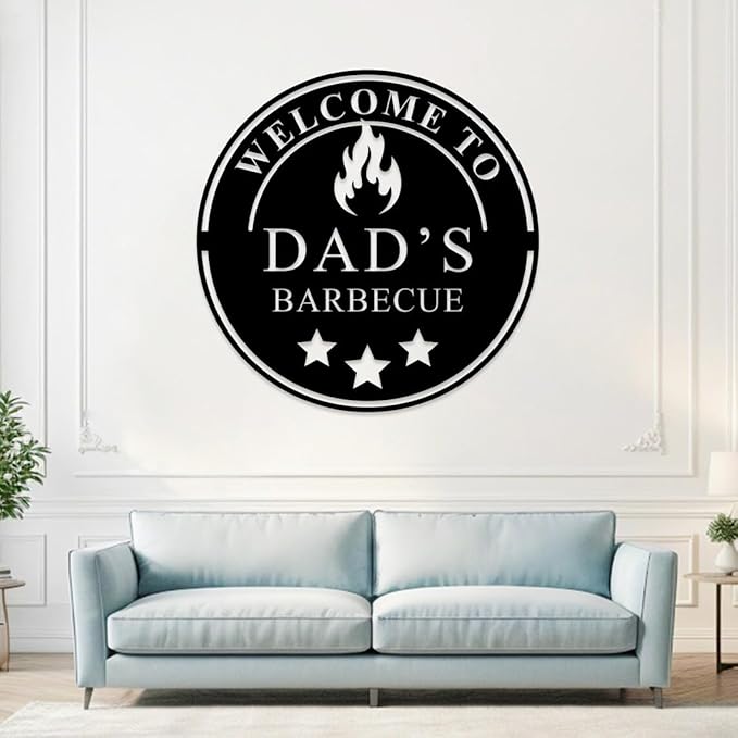 Personalized Metal Barbecue Wall Sign, Custom Barbecues Sign for Outdoor, Large BBQ, Barbecue Metal, Custom BBQ & Grill Signs, Father's Day Gift, Gift for Dad, Grandpa /4