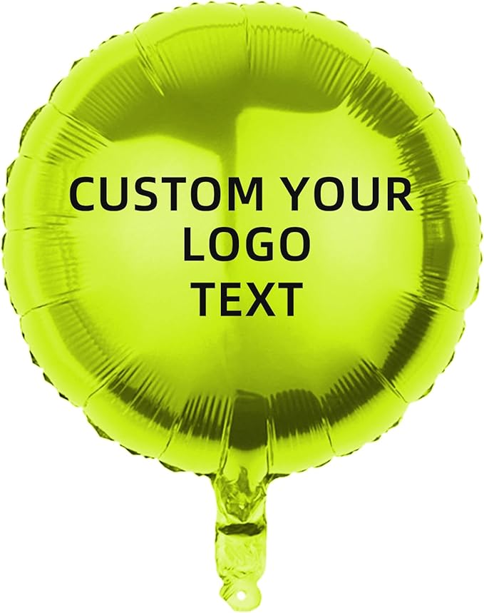10Pcs 18 inch Custom Round Foil Balloon – Personalized with Logo, Photo or Text – Helium Mylar Balloon for Party, Event, Business,Birthday,Wedding (100)