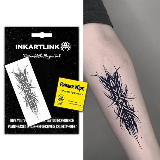 INKARTLINK Semi Permanent Tattoo, Temporary Tattoo, Beautiful and Realistic Design, Fun Tattoo Experience, Cruelty-free, Non-reflective, Waterproof (Demon Ink)