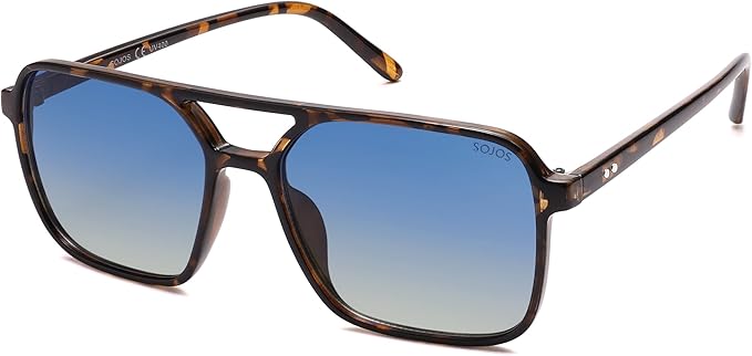 SOJOS Trendy Vintage Aviator Square Sunglasses For Womens Mens Retro 70s UV400 Women Sun Glasses SJ2327
