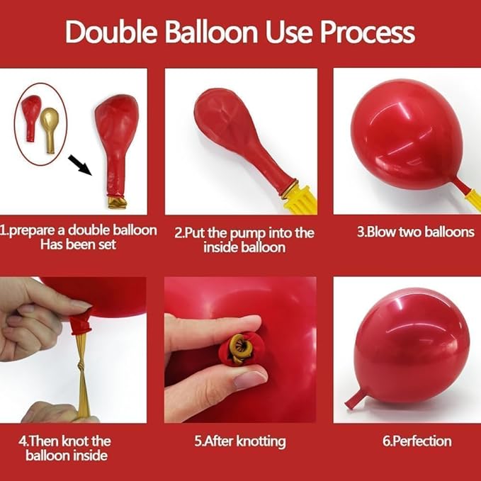 Red and Gold Balloon Garland Double Stuffed Ruby Red Gold Balloons Arch Kit With Mylar Balloon for Christmas New Year Baby Shower Valentine Anniversary Birthday Party Decoration