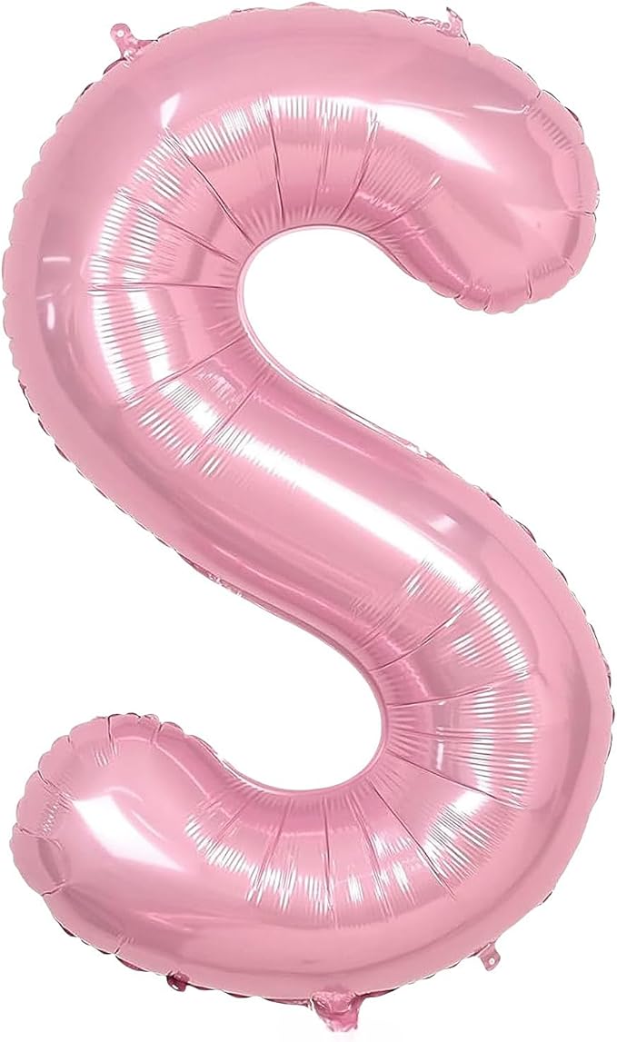 Pink Letter S Balloons,40 Inch S Balloons Letter Mylar Helium Large Pink S Balloon for Birthday Party Anniversary Decorations