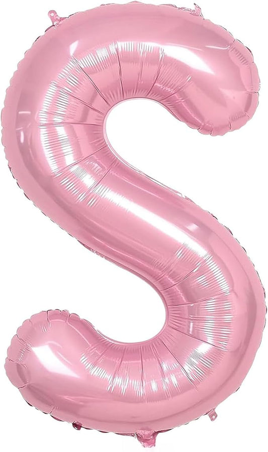 Pink Letter S Balloons,40 Inch S Balloons Letter Mylar Helium Large Pink S Balloon for Birthday Party Anniversary Decorations
