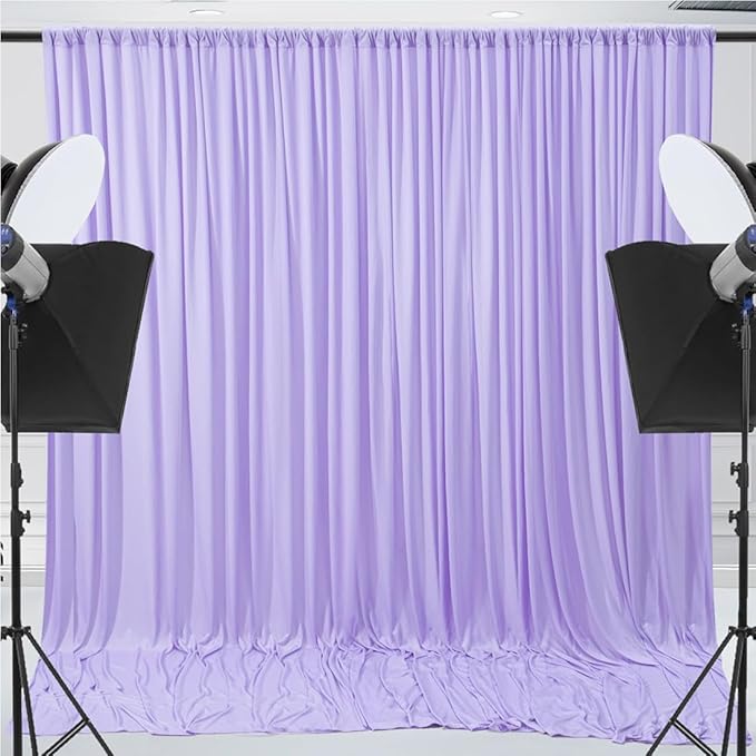 30x10ft Wrinkle Free Lavender Backdrop Curtain for Parties Soft Fabric Drapes Wedding Curtain Backdrop for Birthday Party Decorations Background for Photography 5x10ft,6 Panels