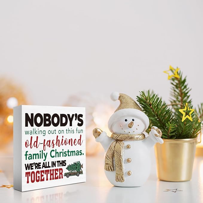 Christmas Vacation Decorations, Christmas Holiday Movie Decorations, Funny Xmas Decor for Home Bathroom, Merry Xmas Vacation Decor for Office 5 x 5 Inch