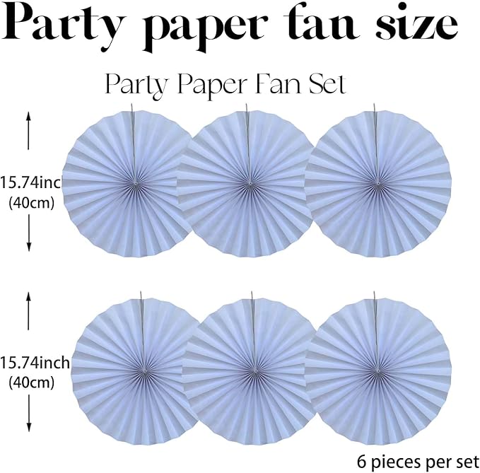 White Party Decorations,Wedding Decorations for Party Events Accessories,White Birthday Decor,Anniversary Decorations,Birthday Decorations for Men 16in Hanging Paper Fans 30 Color DIY Set(White)