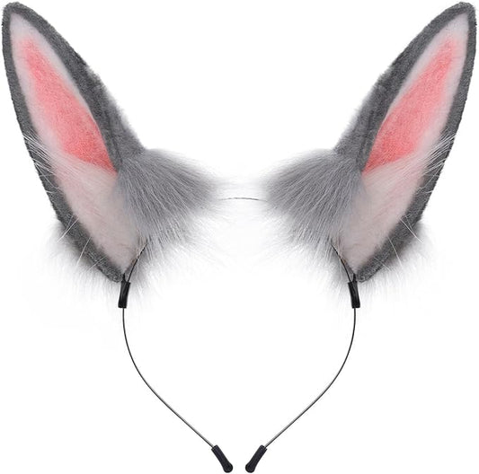 Faux Fur Plush Animal Cat Fox Ears Headband Furry Cute Headwear for Parties Cosplay Costumen Accessory