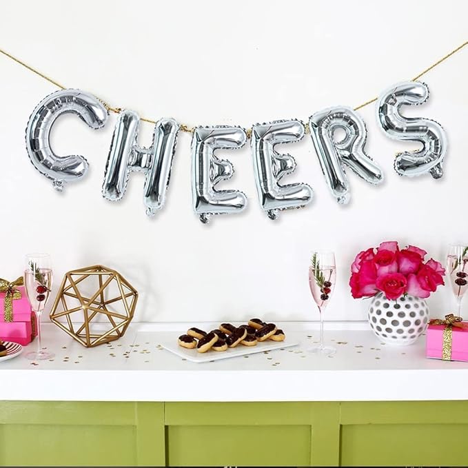 TONIFUL 52 Pieces 16 Inch Silver Letter A-Z Balloons,Custom Phrase Mylar Foil Alphabet Letter DIY Personalized Phrase Banner for Birthday Anniversary Celebration Graduation Party Supplies Decoration