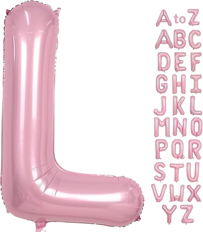 Pink Letter L Balloons,40 Inch L Balloons Letter Mylar Helium Large Pink L Balloon for Birthday Party Anniversary Decorations