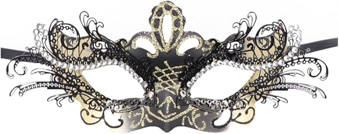 Coolwife Couples Masquerade Masks Metal Venetian Mardi Gras Party Evening Prom Costume Mask