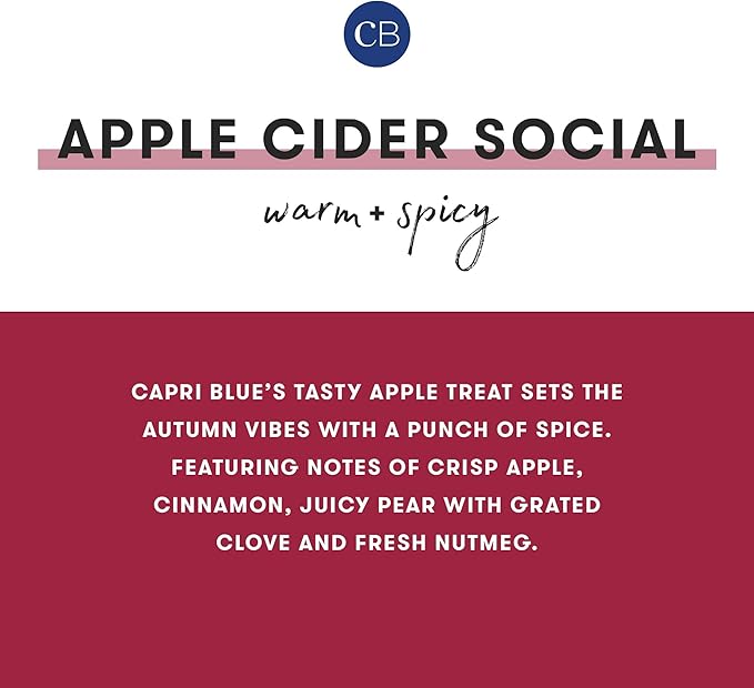 Capri Blue Scented Candles - Glimmer Collection - Ombre Glass Candle Holder - Luxury Apple Candles for Women & Men - Signature Jar in Cranberry Red and Gold (Apple Cider Social, 19 oz)
