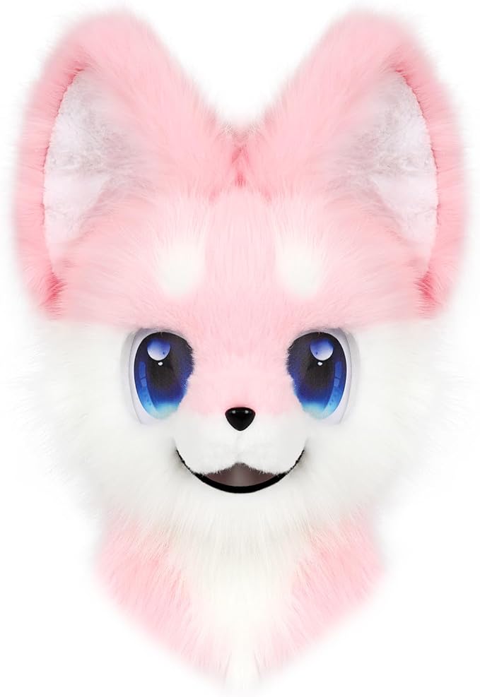 Animal Full Head Dog Mask Fursuit Therian Plush Realistic Masks for Party Halloween Cosplay Costume Accessory