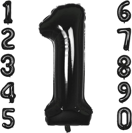 40 Inch Black Number 1 Balloons Helium Giant Black 1 Balloons for Birthday Party Decorations Anniversary Baby Shower Photo Shoot Supplies