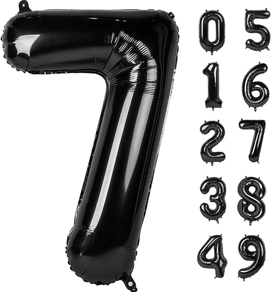 40 Inch Black Number Balloon 0-9(Zero-Nine), Big Size Happy Birthday Balloon, Foil Helium Big Number Balloon for Birthday Celebration Decorations Graduations Anniversary Photo Shoot