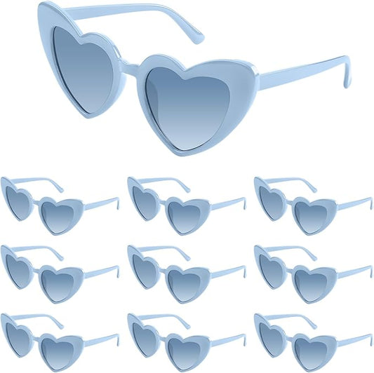 5/10/20 Pack Heart Sunglasses Bachelorette Vintage Heart Shaped Glasses for Wedding Bridesmaid Party Favor