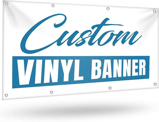 Custom Vinyl Banners and Signs Customize for Business Outdoor, Personalized Banner Customize with Logo Text for Party Birthday, Customized Banner Decoration for Graduation Wedding Event 4'x9'