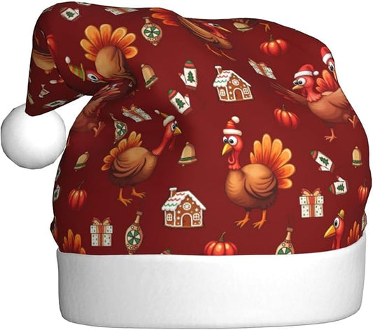 Christmas Santa Hat for Adults,Holiday Unisex Xmas Hat for New Year Party Headwear