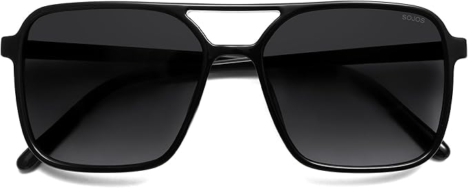 SOJOS Trendy Vintage Aviator Square Sunglasses For Womens Mens Retro 70s UV400 Women Sun Glasses SJ2327
