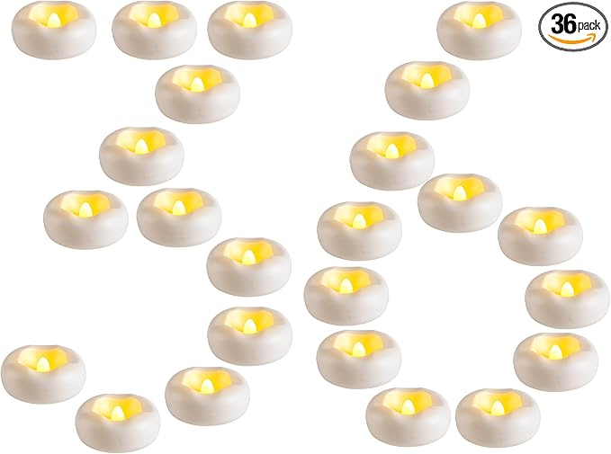 36 Pack 2.3” Flameless LED Floating Candles, Water-Activated Battery Operated Floating Candle with180+ Hours Runtime for Cylindrical Vase, Pool, Fountain - Ideal for Wedding, Party Decoration