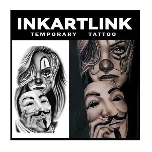 INKARTLINK 2 Sheets Extra large Semi Permanent Tattoos, Temporary Tattoos, Adult Art Designs, Waterproof, Realistic, No Adhesive, Non-Reflective, Lasts 1-2 Weeks ((Mexican Day of the Dead 3)