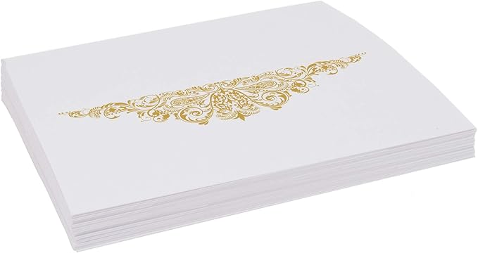 Paisley Place Cards, Gold (Choose Color), Set of 150, Pre-cut and Scored - Wedding, Party, Dinner, and Special Events - Made in the USA