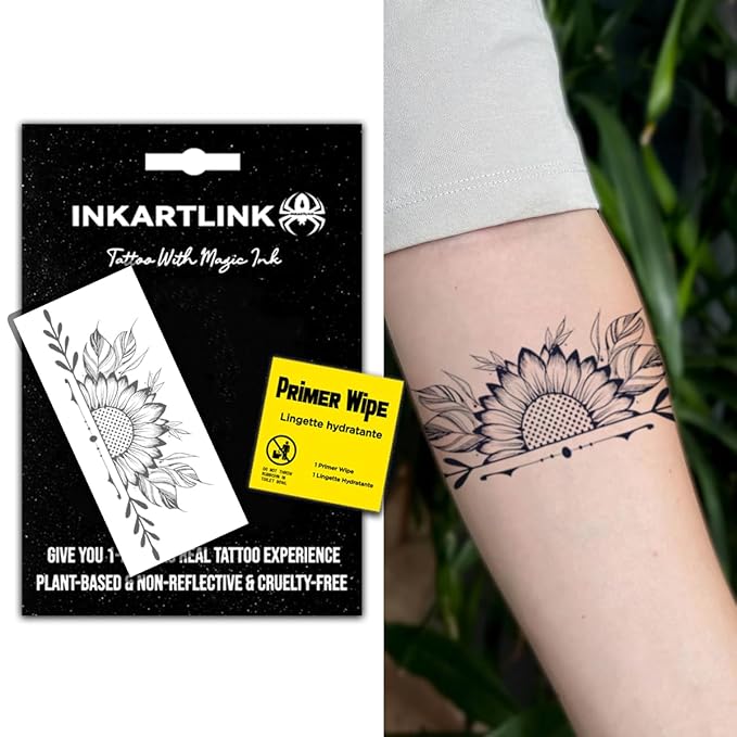 INKARTLINK semi-permanent temporary tattoos, realistic arm tattoos, waterproof and non-reflective, exquisite packaging, unique design (Armband 3)