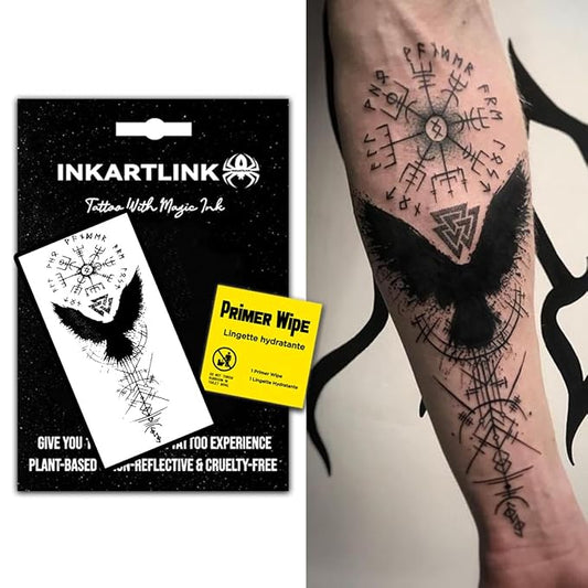 INKARTLINK Semi Permanent Tattoos, realistic tattoos, tattoos for domineering men, waterproof, non-reflective, cruelty-free, exquisite packaging, unique design (evil symbol)