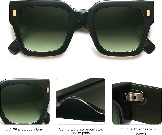 SOJOS Vintage Oversized Square Sunglasses for Women,Retro Womens Luxury Big Large Sun Glasses UV400 SJ2194