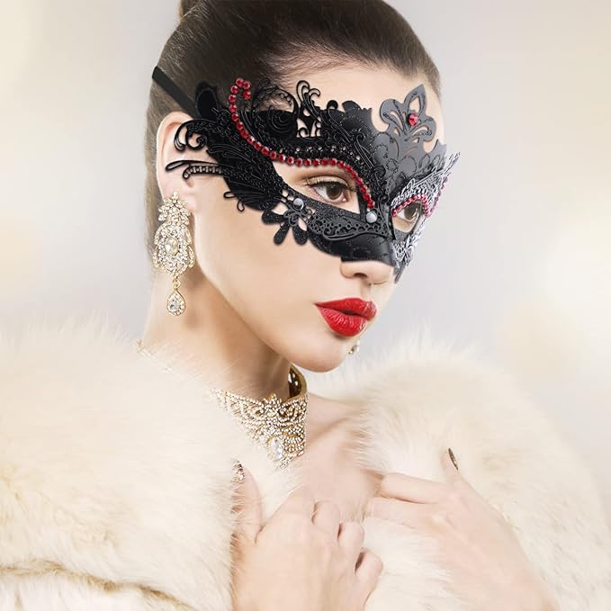 Coddsmz Couple Masquerade Mask Set - Venetian & Mardi Gras Mask for Women & Men