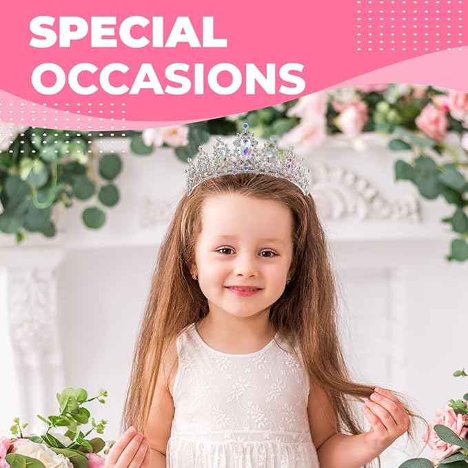 Tiara Crown for Women, Headband Hair Accessories for Birthday Wedding Party Costume