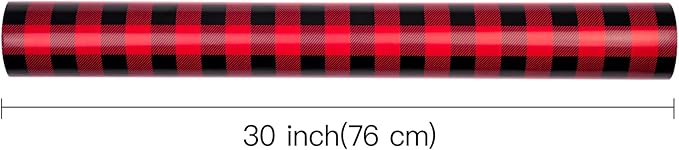 WRAPAHOLIC 30 Inch Jumbo Reversible Plaid Christmas Wrapping Paper - 30 Inch x 100 Feet Jumbo Roll Black and Red Plaid Wrapping Paper for Christmas, Birthday, Wedding, Baby Shower, Holiday