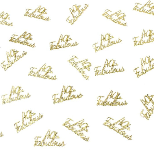 Gold 40th Birthday Decorations - Happy 40 Years Old Confetti & Fabulous Party Favor Gift Decor for Wedding Anniversary
