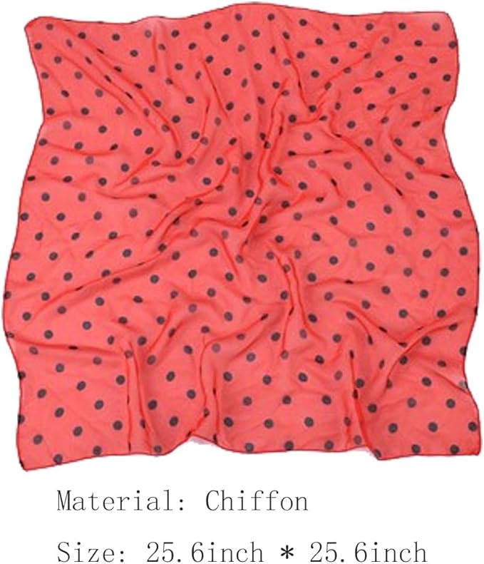 50s Chiffon Scarf,Cat Eye Glasses,Bandana Tie Headband,Drop Dot Earrings